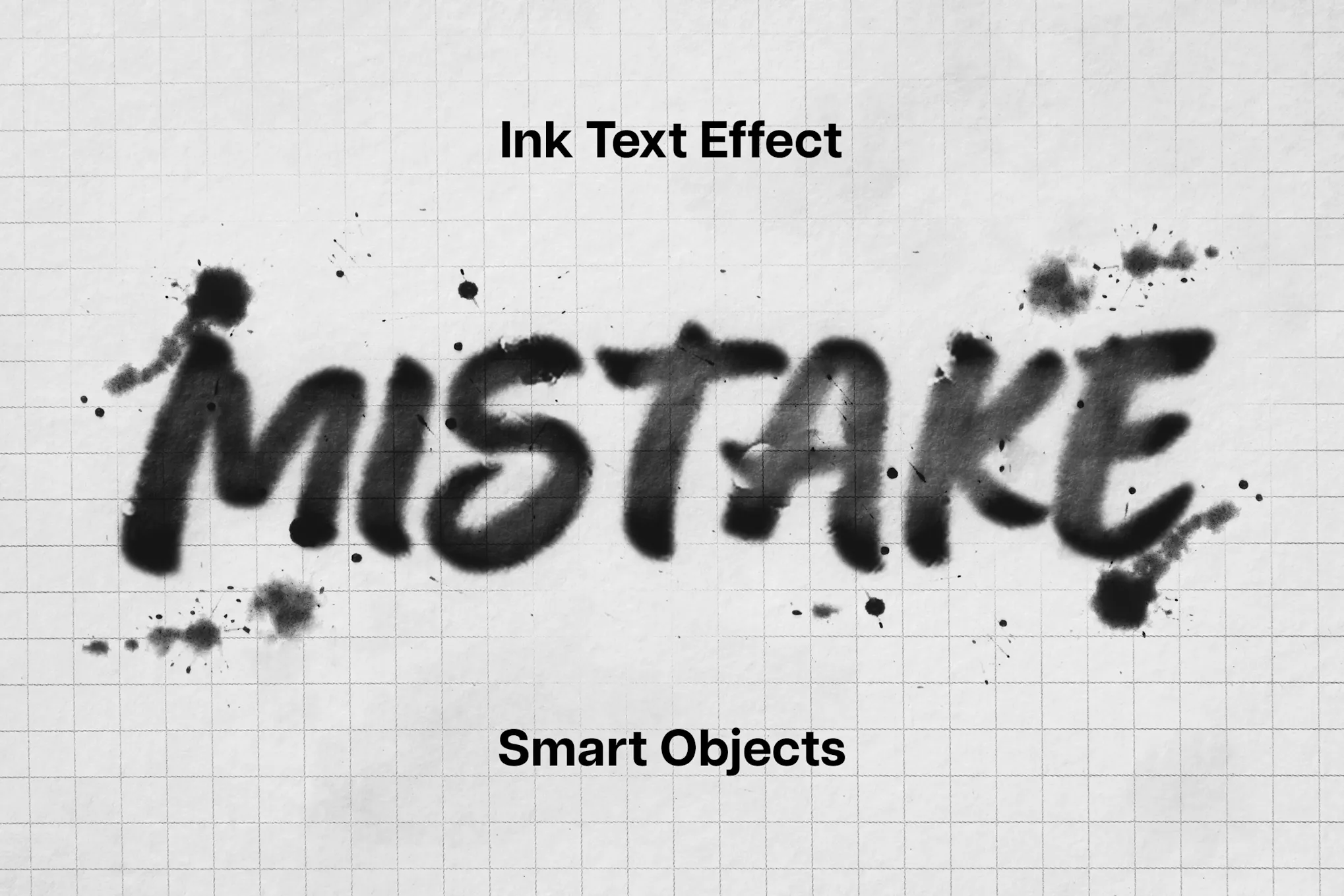 复古多彩水墨溶解文本字母设计PSD特效样机模版 Ink Text Effect（9604）