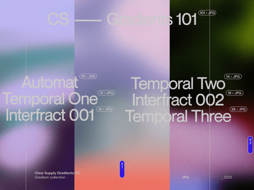 101款现代迷幻酸性抽象艺术弥散光模糊渐变颗粒噪点背景肌理壁纸图片设计套装Gradients 101（9633）图层云