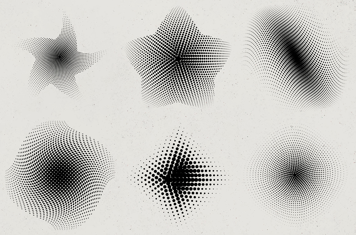 70款艺术抽象圆形半调圆点几何渐变肌理海报背景底纹矢量设计素材 Radial halftone gradient collection（9669）图层云