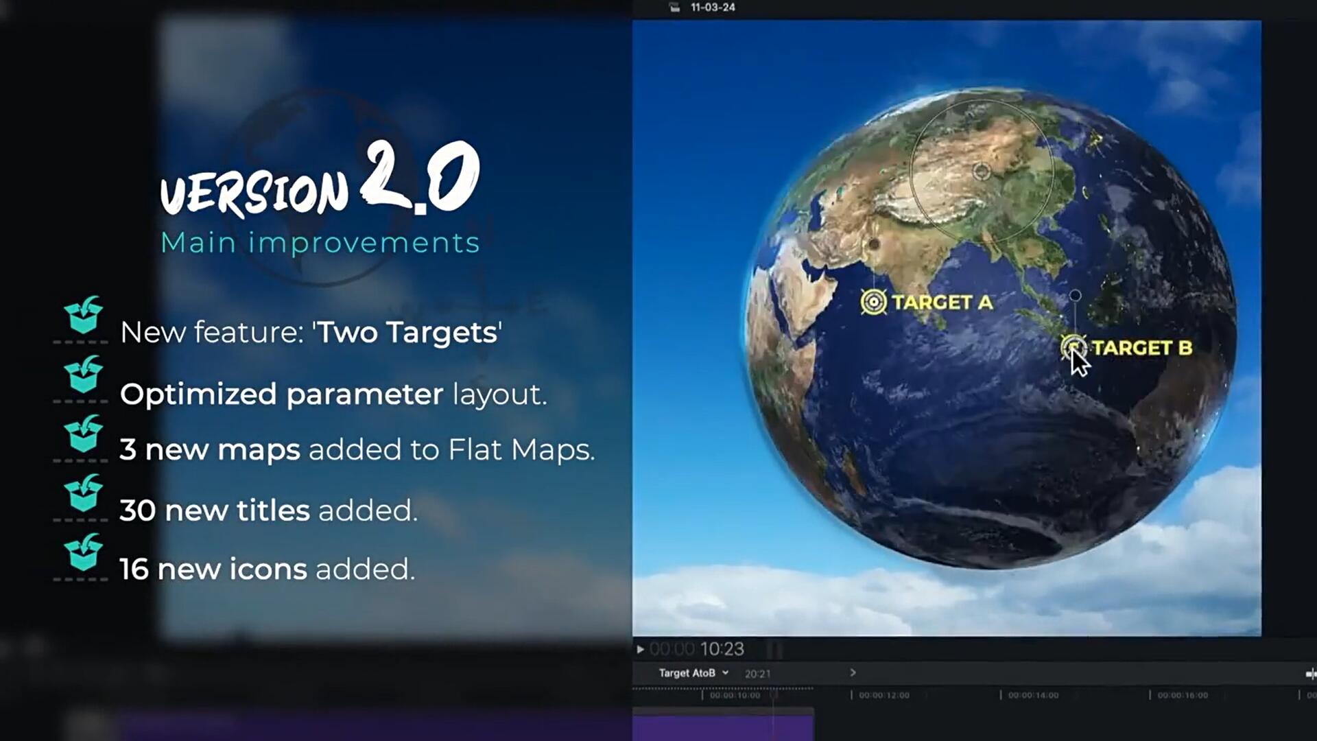 FCPX插件：旅行地图路线坐标旅拍Vlog视频元素包 Globe Trotter 2.0（9782）图层云