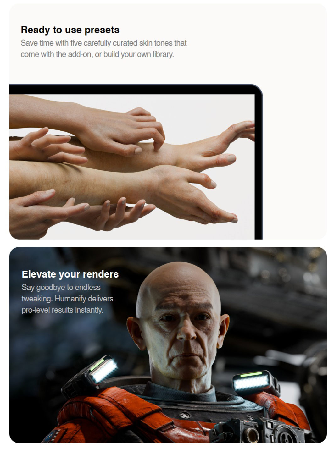 Blender插件：一键生成真实人体面部身体手脚皮肤着色器插件预设 Humanify + 视频教程（9818）图层云