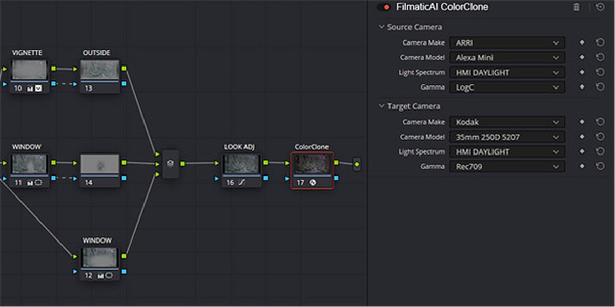 达芬奇插件：电影级胶片模拟相机AI人工智能色彩匹配达芬奇插件 Filmatic AI - ColorClone 1.1.1 OFX 达芬奇 Win破解版（9990）图层云