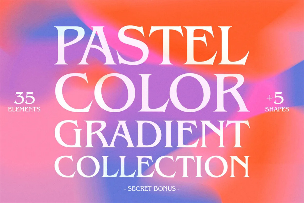 35款潮流柔和多彩渐变模糊颗粒纹理PNG/JPG格式海报包装背景图设计素材 Pastel color gradient collection（10154）