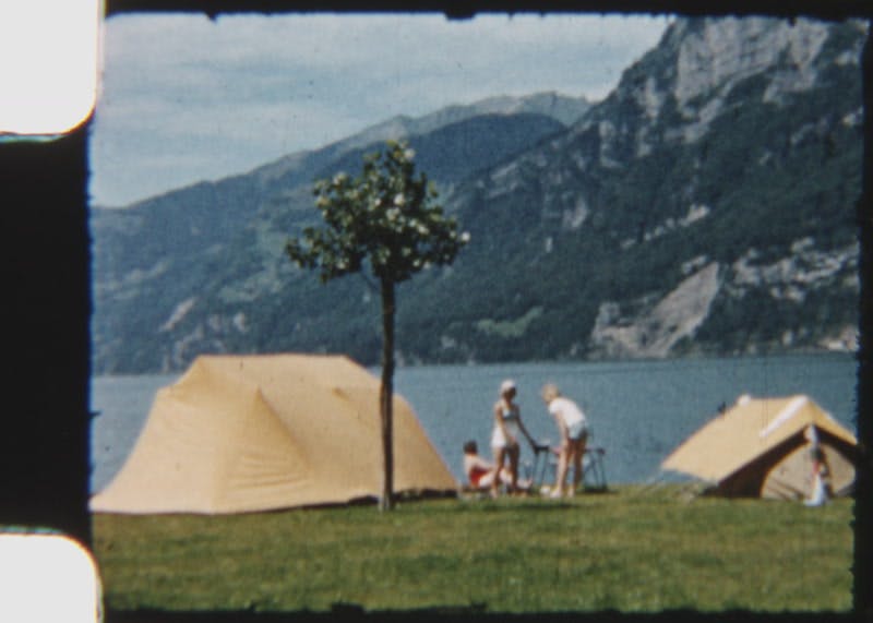 Artlist 11个复古8mm胶片光晕感家庭湖边露营实拍视频素材 Camping by the Lake Vintage（10237）图层云