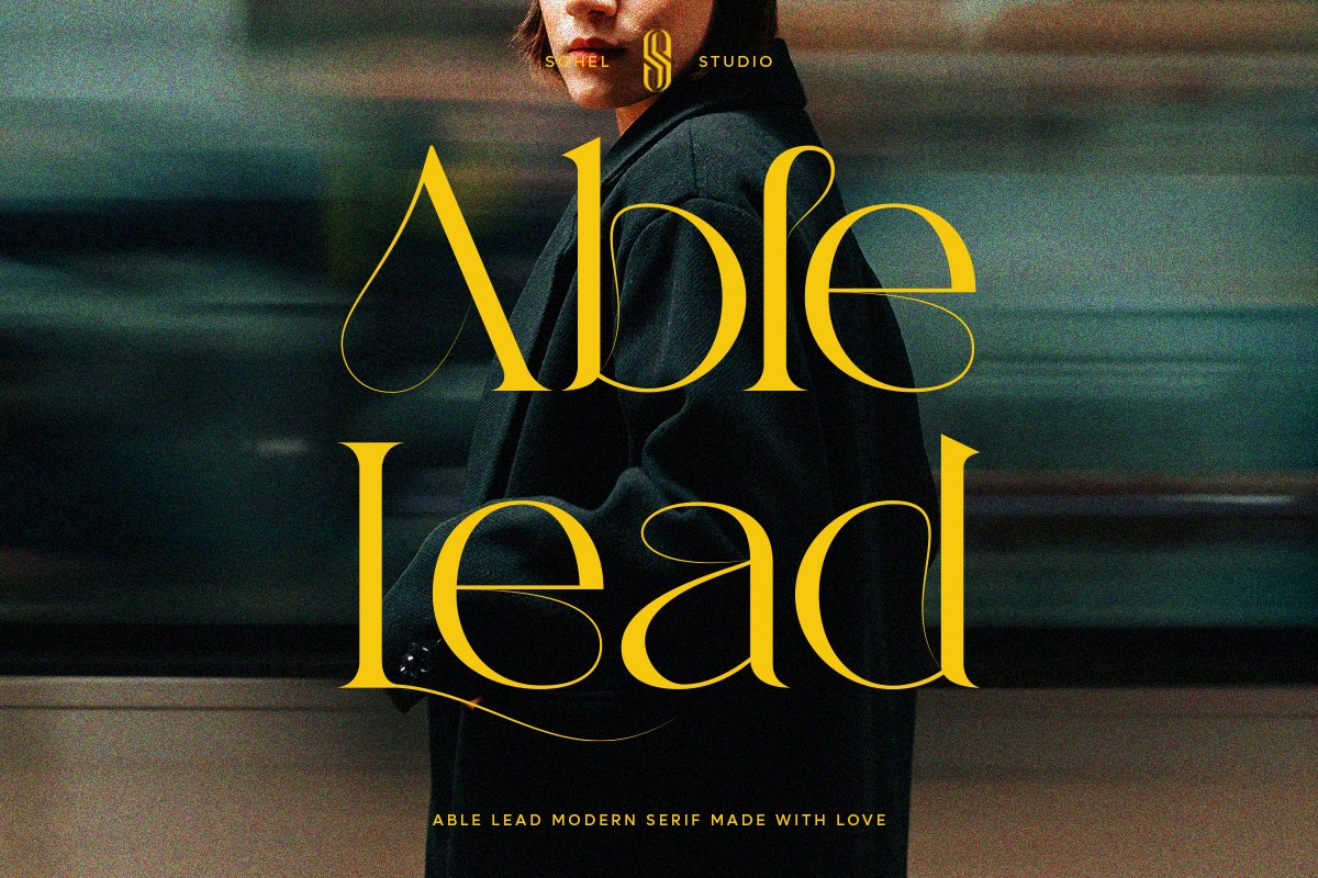 英文字体：优雅复古杂志海报包装电影设计衬线英文字体安装包 Able Lead – Modern Elegant（10319）