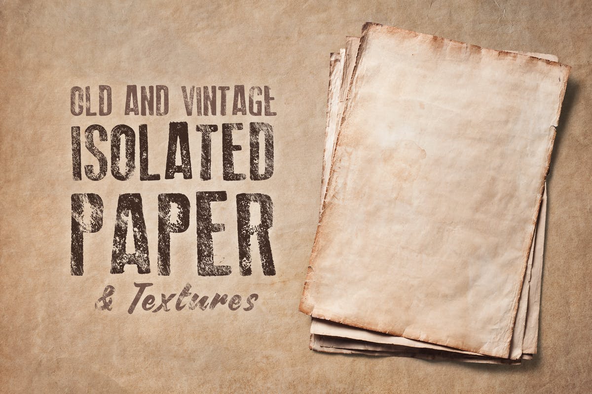 7款复古做旧纸张背景纹理素材 Old Isolated Papers And Textures（10362）图层云