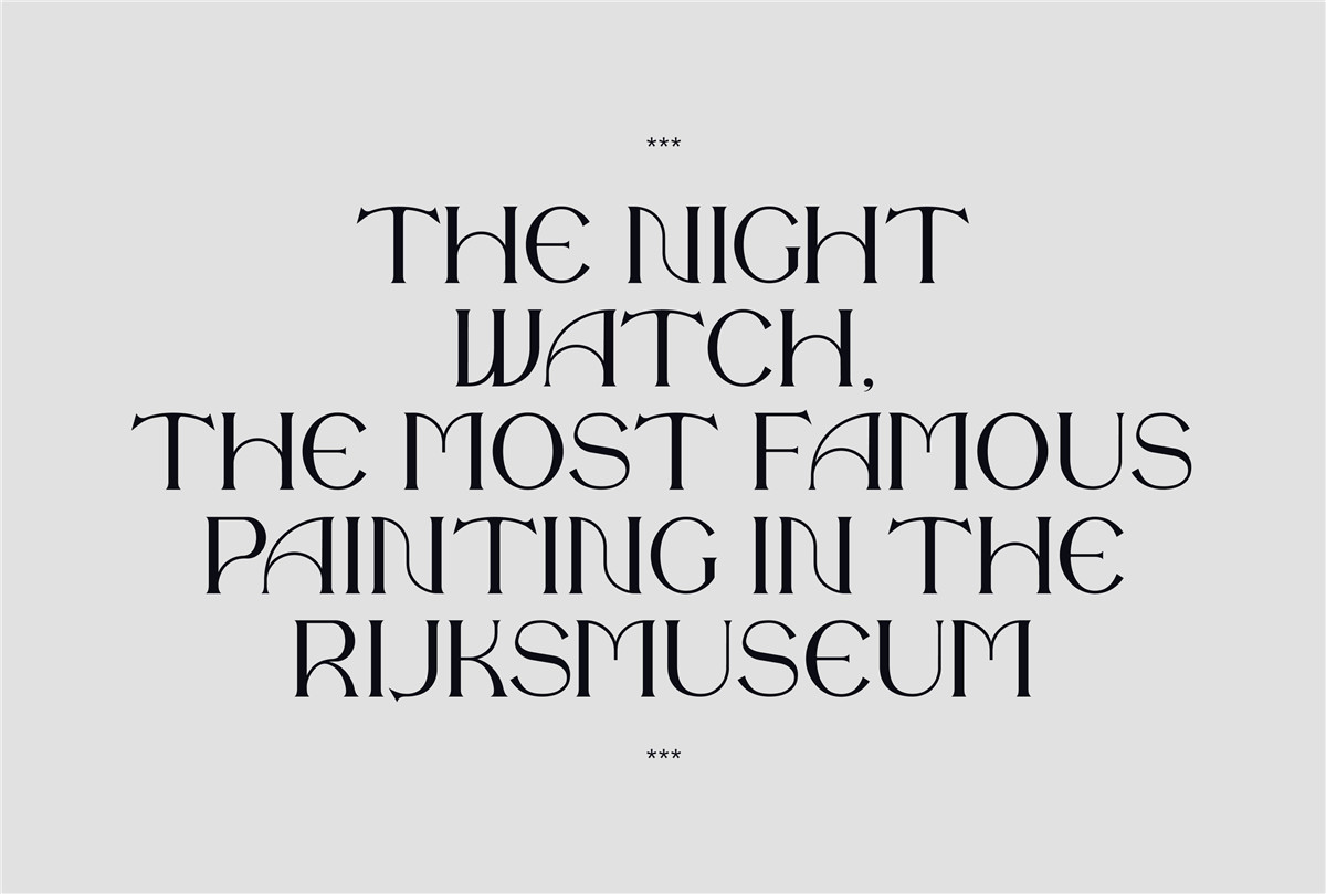 经典优雅杂志海报标题徽标Logo设计衬线英文字体素材 The Night Watch Font（10367）图层云