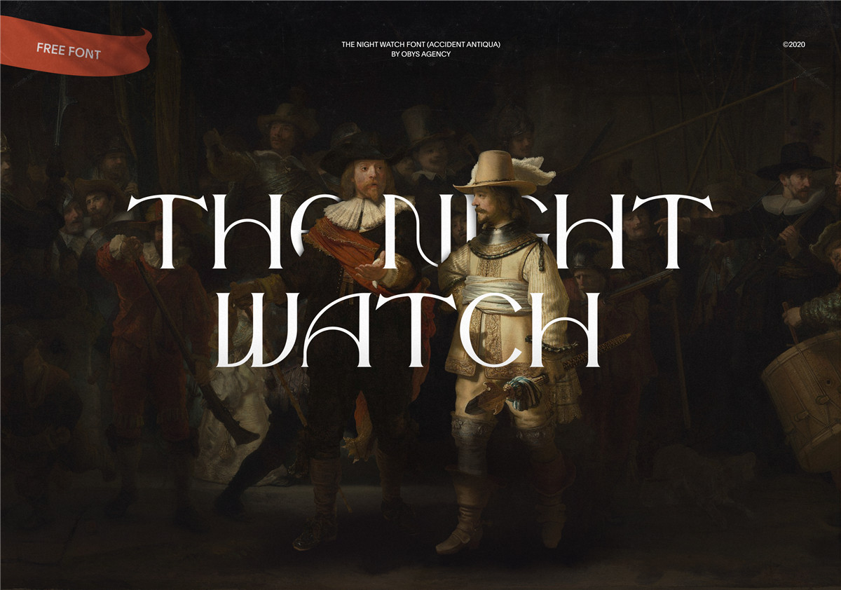 经典优雅杂志海报标题徽标Logo设计衬线英文字体素材 The Night Watch Font（10367）