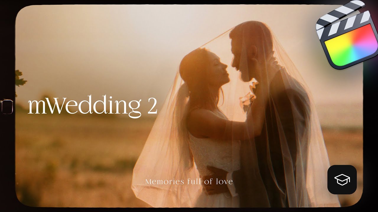 MotionVFX – mWedding 2  复古怀旧美学梦幻优雅婚礼旅拍电影氛围分屏文字排版转场视频效果FCPX插件包（10478）图层云