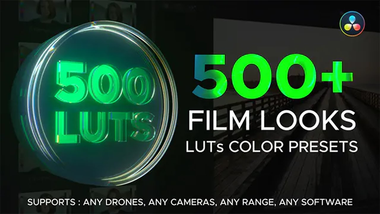 510个复古好莱坞老电影婚礼无人机电影感滤镜LUT调色预设 LUT Color Presets for DaVinci Resolve（10481）图层云