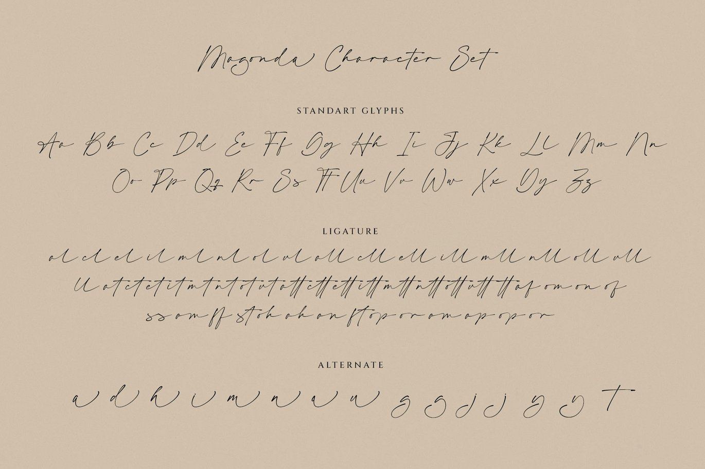 英文字体：复古自然流畅优雅婚礼浪漫请柬排版标题手写字体 Magonda Casual Script Font（10494）图层云