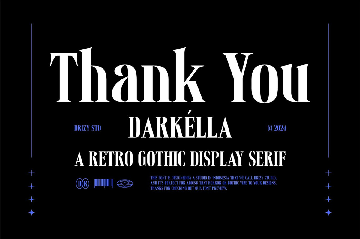 优雅复古哥特式品牌海报邀请函设计衬线英文字体安装包 Darkella – Retro Gothic Display Serif Font（10547）图层云