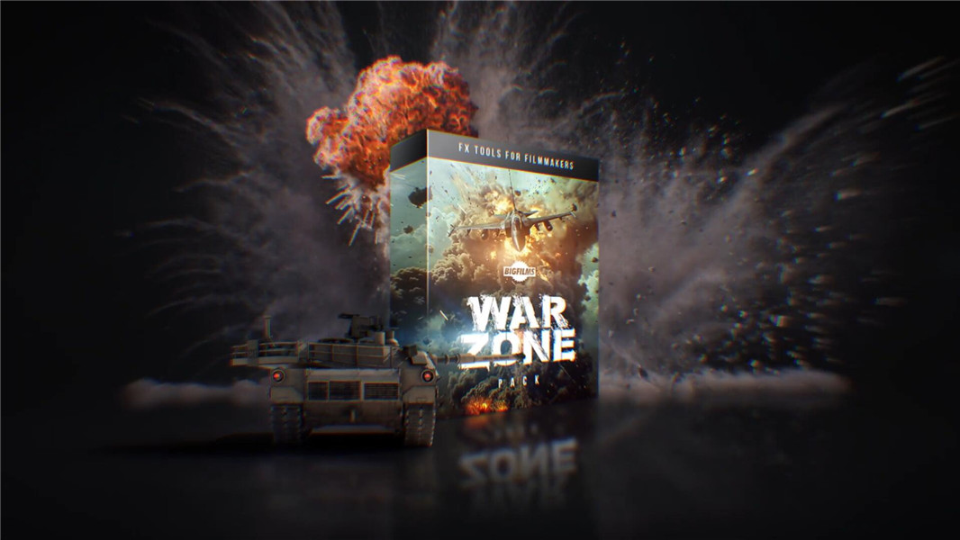 Bigfilms – WARZONE Pack 538组飞机坦克战斗机直升机导弹火焰爆炸战争特效合成4K视频素材+透明背景通道（10528）