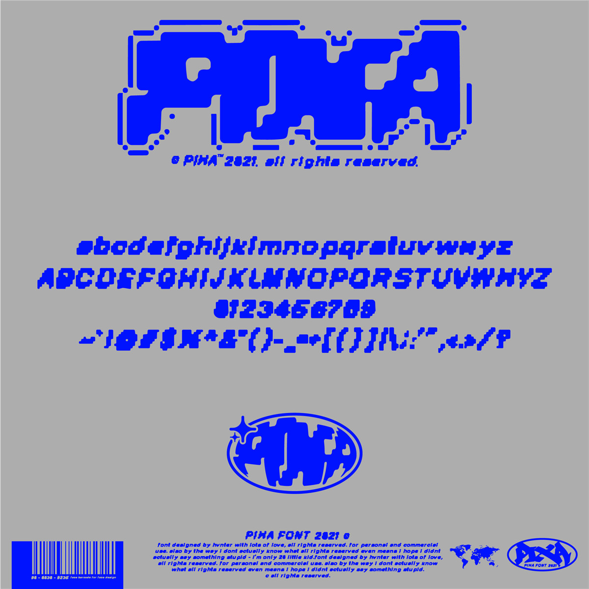 英文字体：复古千禧Y2K艺术风格日本游戏机像素风装饰排版字体 HAVTER- Pixa Typeface（10568）图层云