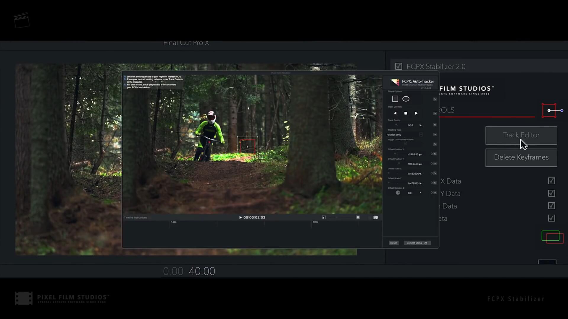 FCPX插件：画面镜头定点锁定自动跟踪稳定防抖插件 FCPX Stabilizer 2.0（8047）图层云