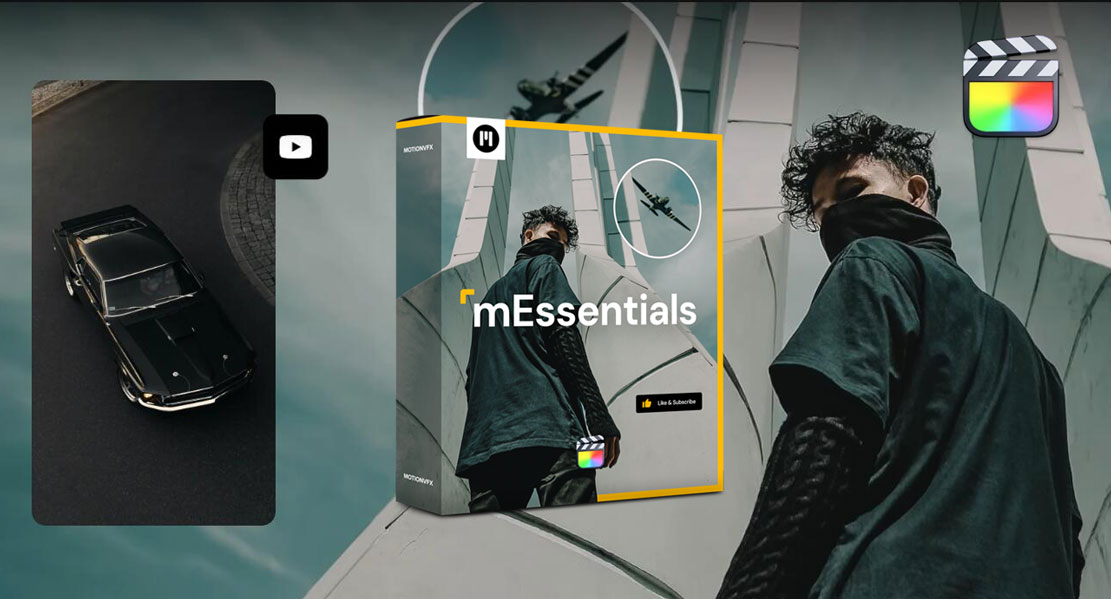 FCPX插件：65组全新短片剪辑现代简约呼出式线条文字标题排版转场动画元素 MotionVFX – mEssentials（10882）