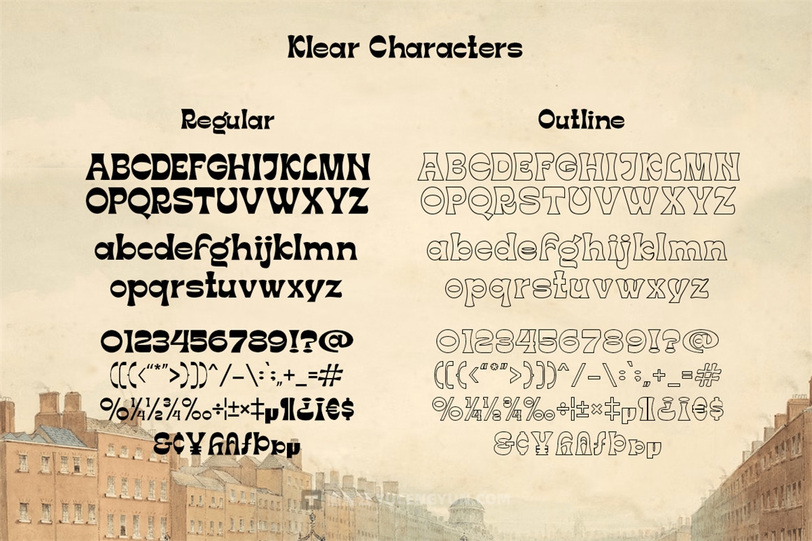 英文字体：2款复古新艺术风格古典前卫装饰字体 Klear – Modern Logo Font（10940）图层云