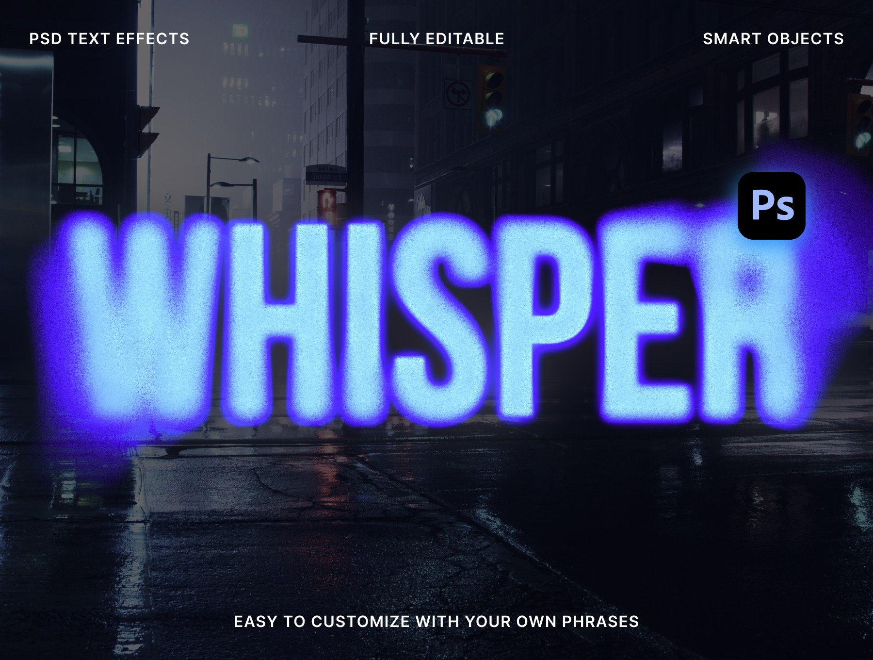 5款独特酸性颗粒扩散渐变流体标题文本logo特效PSD样机 Whisper – Creative Text Effects（10990）图层云