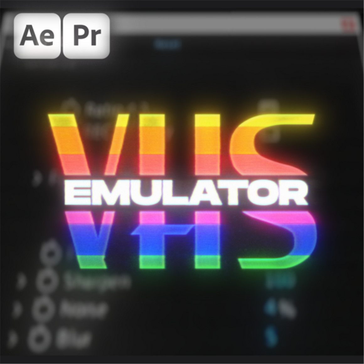 复古怀旧VHS氛围仿真模拟画面闪烁线条扭曲电视干扰效果AE/PR模板 VHS Emulator for AE and Premiere Pro（11053）