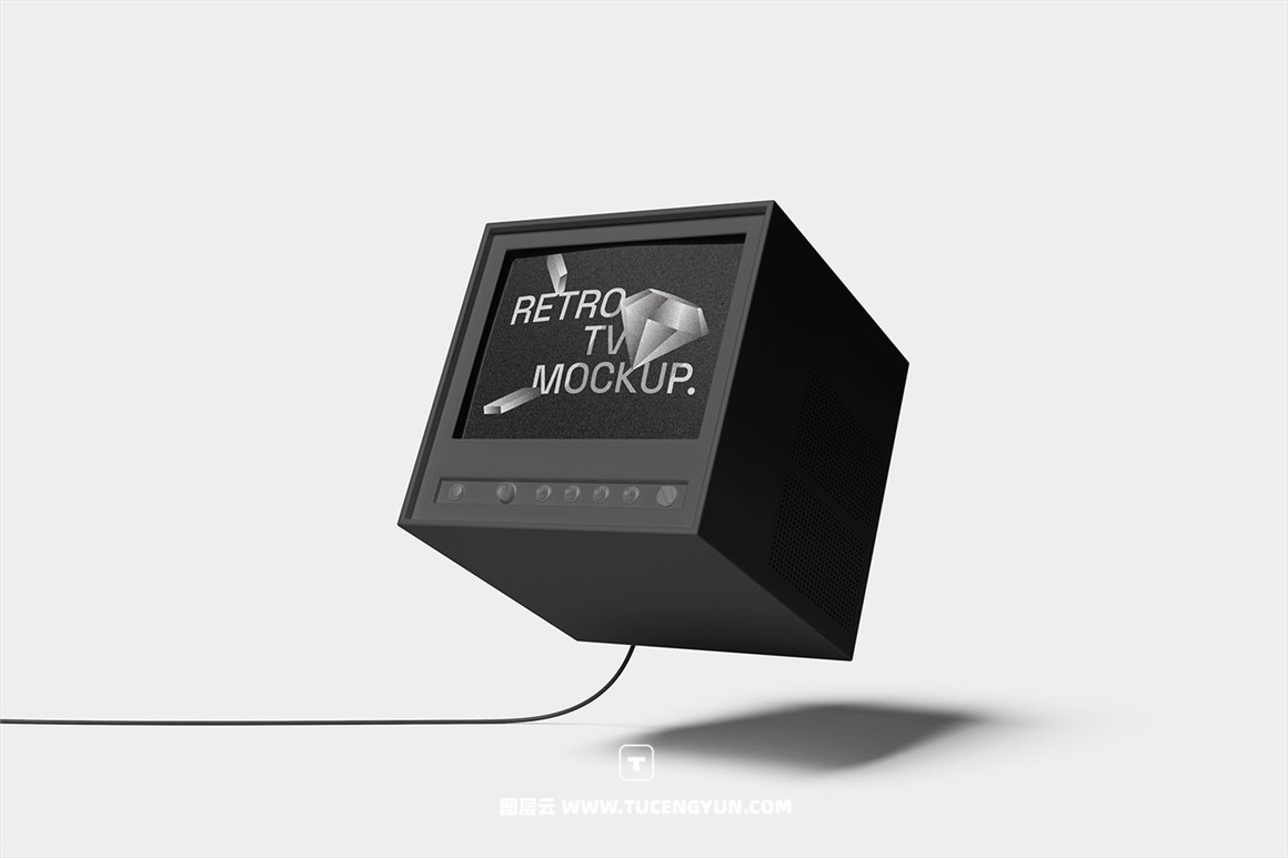 3款极简复古堆叠TV电视机屏幕海报广告设计展示PSD样机 Retro TV Mockup（11091）图层云