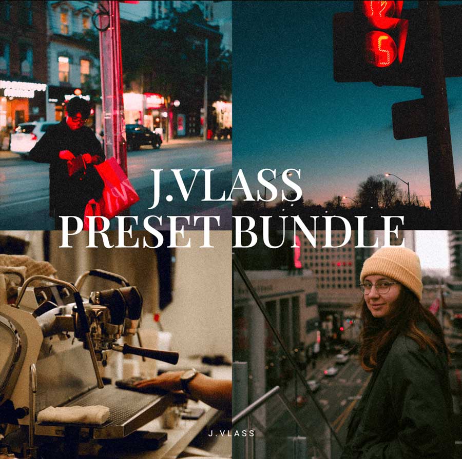 J.Vlass – Preset Bundle 10个复古旧电影彩色胶片模拟街头摄影人文扫街后期调色LR预设（11092）