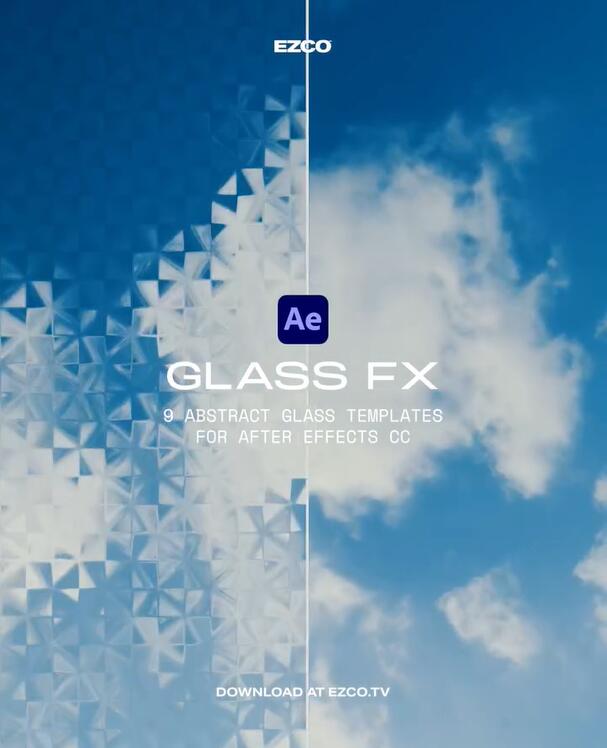 HAPPY EDITING – GLASS FX 复古梦幻美学棱镜玻璃压花折射扭曲纹理模糊堆叠效果AE模板（11186）图层云