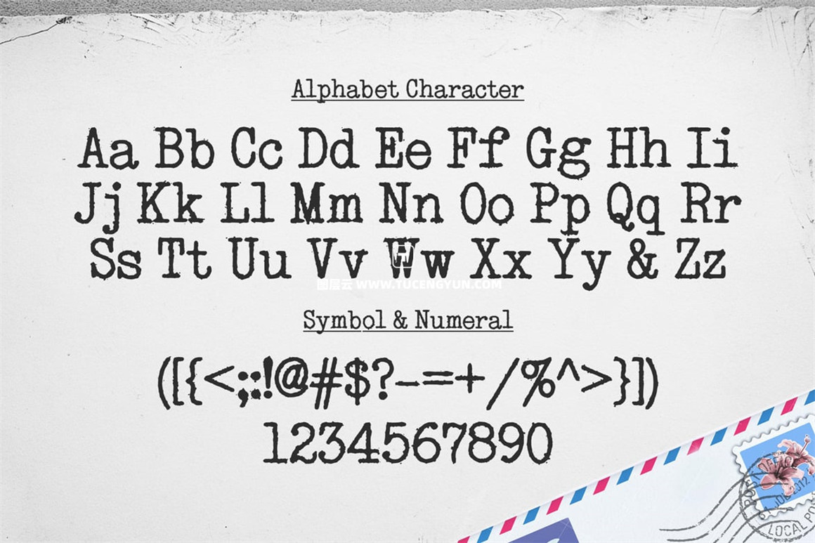 英文字体：复古老式喷墨打字机效果Logo标题衬线英文字体素材 Analog Typewriter（11220）图层云