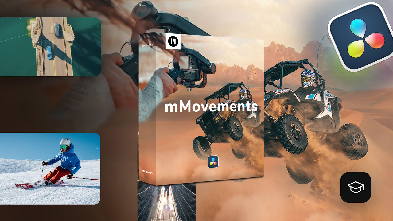 Motionvfx – mMovements DVR 50个创意摄像机运动跟踪镜头变焦电影摄影艺术效果达芬奇预设（11286）