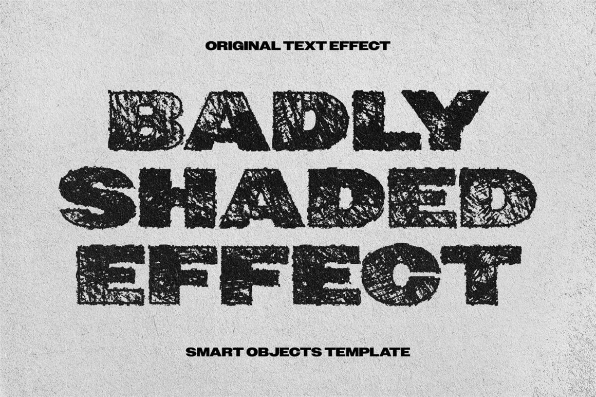 做旧粗糙磨损划痕污渍裂纹纹理文本标题效果PSD样机 Stamp Shaded Text Effect（11317）图层云