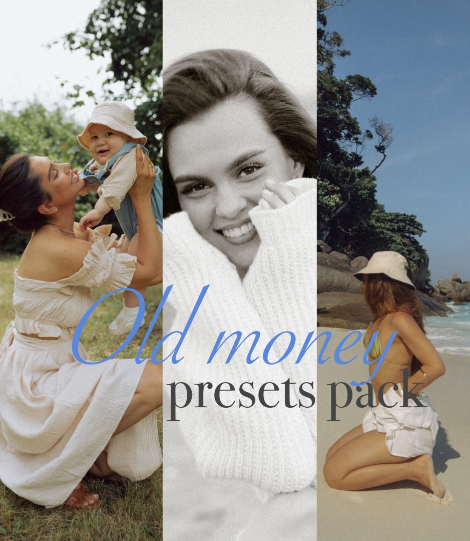 复古温馨氛围胶片颗粒感人像摄影色彩分级LR调色预设 Alina Galiullina -Old money presets pack（11337）