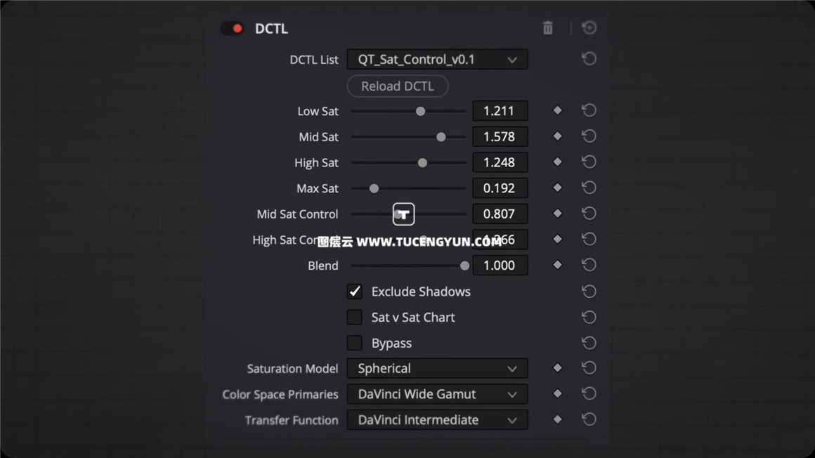 QT Saturation Control — Qazi’s Toolkit 网飞电影级完美画面饱和度调整达芬奇DCTL插件（11351）图层云