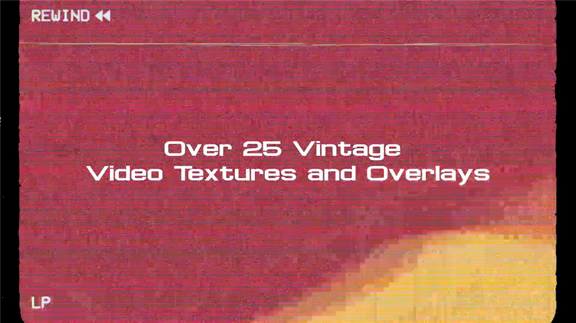 Analog Overlays 25种复古美学VHS数字化迷幻毛刺故障模拟叠加纹理视频素材（11434）图层云