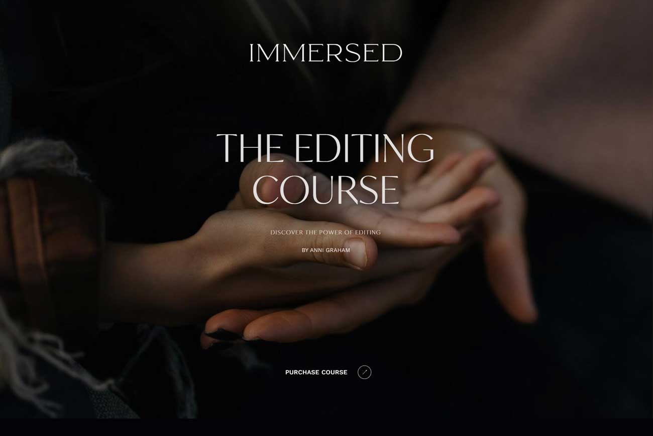 热门婚礼摄影师照片调色编辑合成视频课程 Immersed – The Editing Course by Anni Graham（11551）图层云