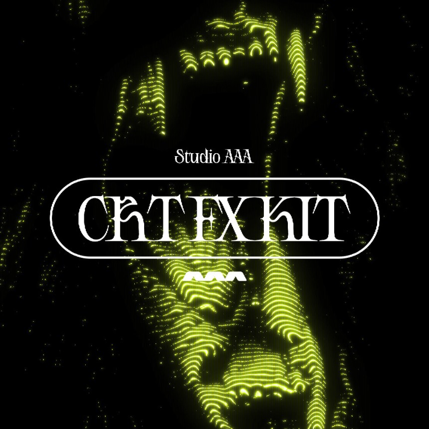 一键式复古CRT电视怀旧风格发光毛刺图案化效果PS动作 Studio AAA CRT FX Kit（11664）图层云