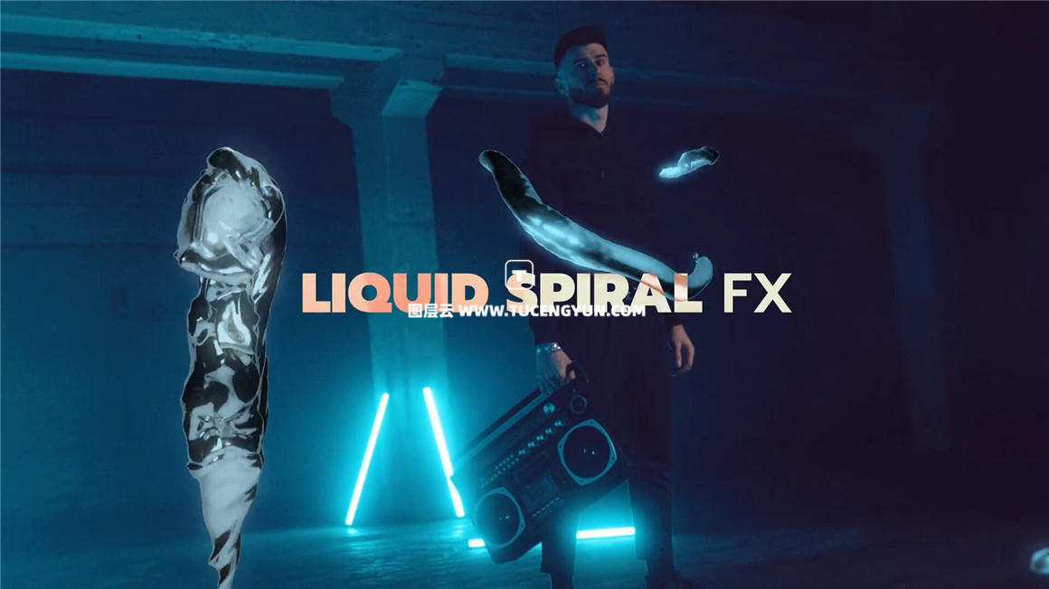 Cinepacks – Liquid Spiral FX 103种嘻哈说唱金属酸性镀铬液体螺旋流体模拟效果MOV视频素材包（11768）图层云