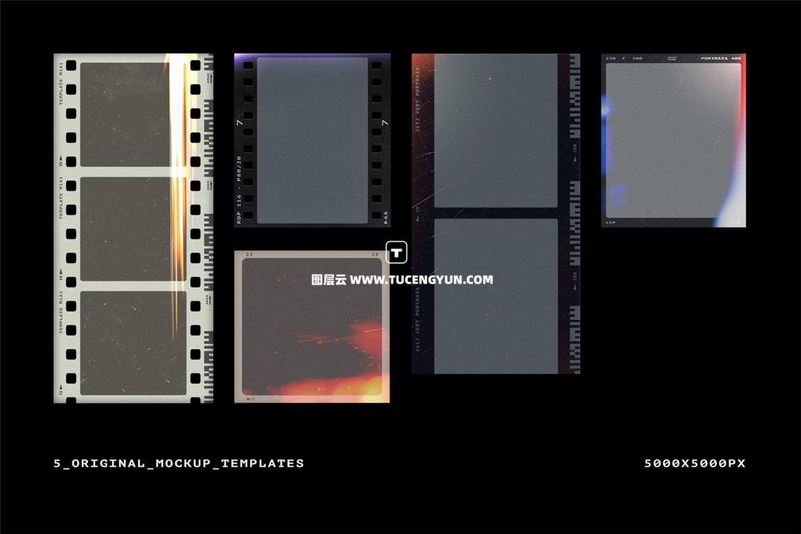 复古做旧电影胶片边框模拟燥点划痕图像照片PSD特效样机素材 Film Frames Mockups（11783）图层云