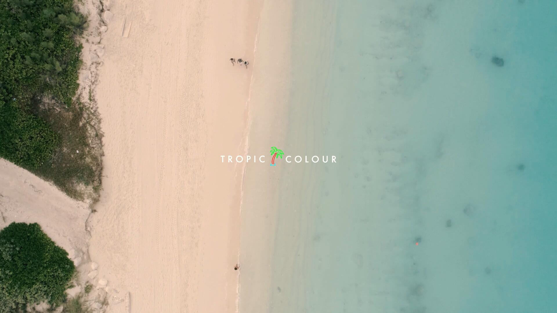 热带海滩航拍空中浪花后期剪辑调色4K灰片素材片段 Tropic Colour Beaches Aerial Stock（11841）图层云