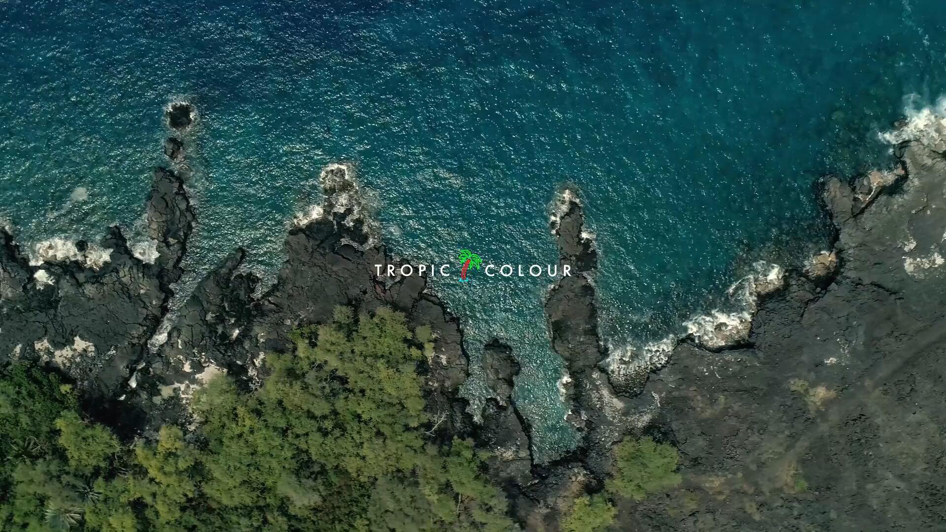 热带海滩航拍空中浪花后期剪辑调色4K灰片素材片段 Tropic Colour Beaches Aerial Stock（11841）图层云