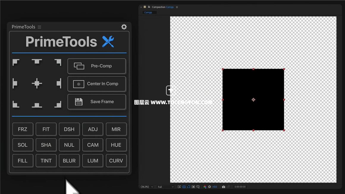 AE插件：一键式视频项目编辑剪辑工作流加速简化插件 PrimeTools（11880）图层云