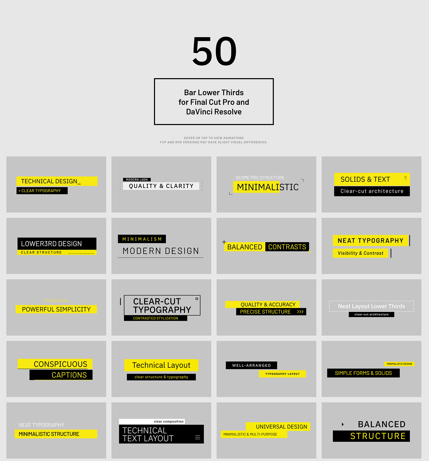 FCPX插件：50个经典现代感视频下横栏文字标题排版动画效果 Motionvfx Mlowers Bar（11891）图层云