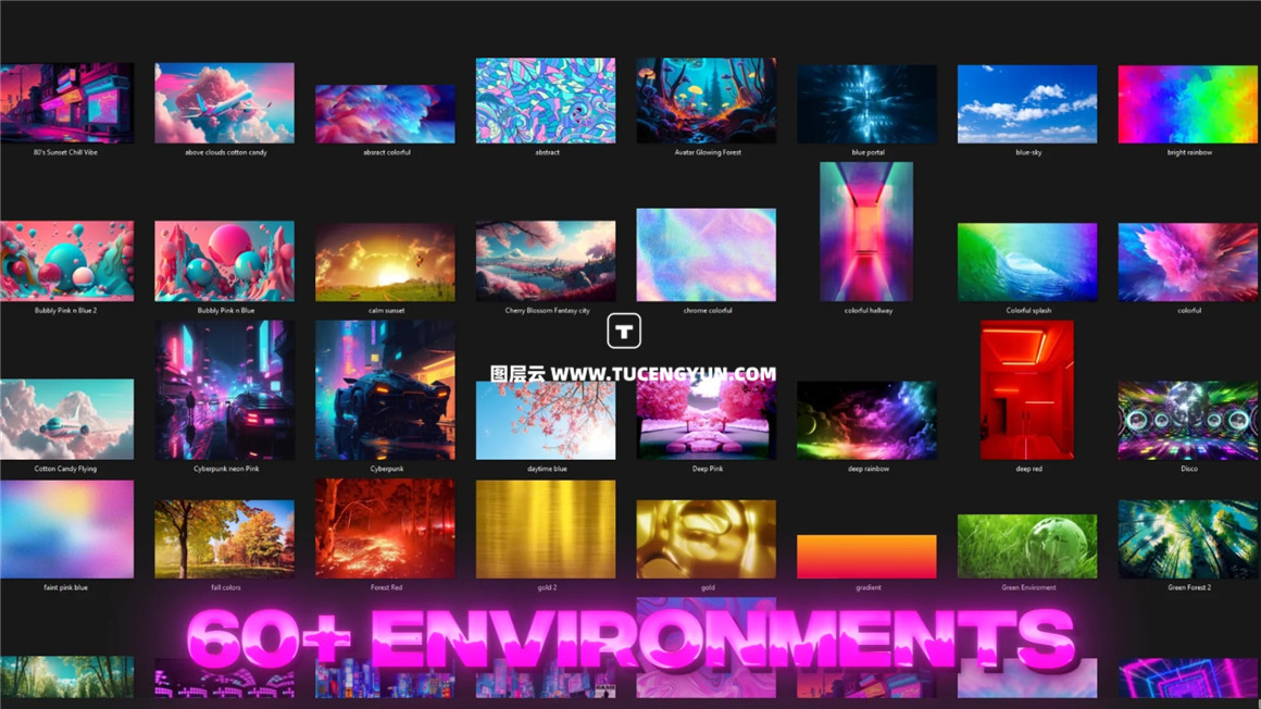 嘻哈说唱风格金属镀铬3D立体文本环境视频素材包 ULTIMATE 3D Text Environments V1-V3 BUNDLE（11902）图层云