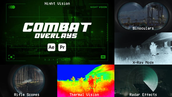 AE/PR模板：高科技军事战争热成像、夜视、望远镜、瞄准镜、雷达视觉效果模板（11976）