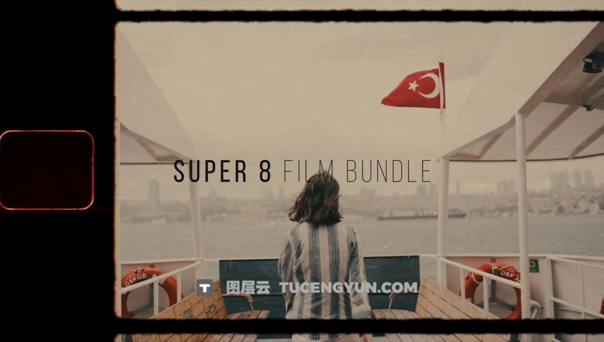 AE/PR/FCPX/达芬奇模板：60多个复古Super 8mm胶片打孔、燃烧、漏光、颗粒、过渡、LUT电影编辑捆绑包（12171）图层云