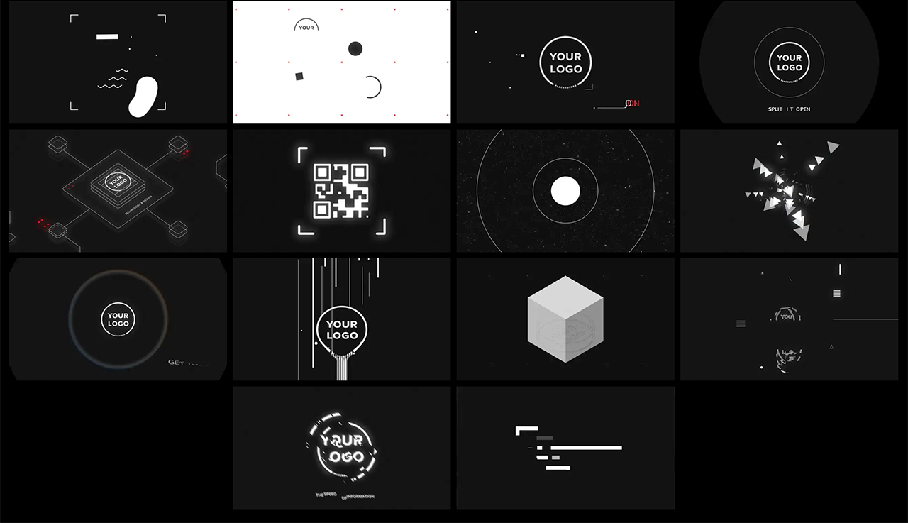 达芬奇预设：50款科技美学酷炫科技频道品牌电影片头片尾LOGO动画设计效果预设插件 MotionVFX – mLogo Channel DVR（12231）图层云