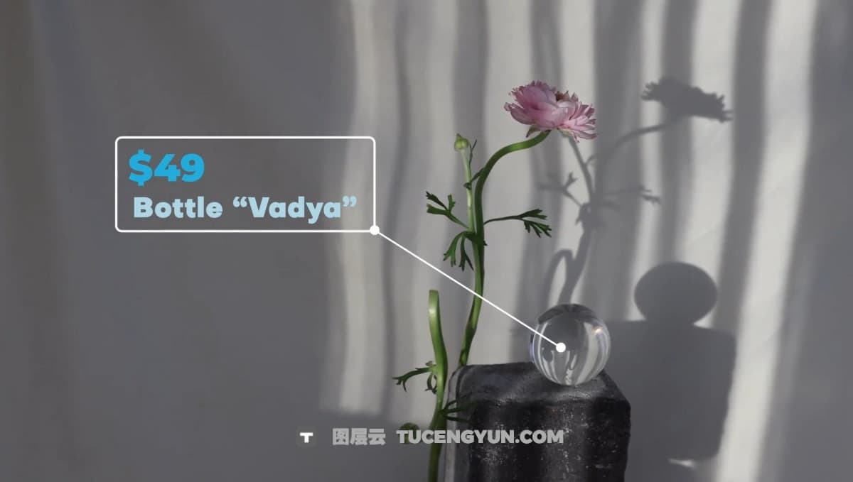 AE/PR/FCPX/达芬奇模板：简约呼出式线条标注文字数字属性参数动画模板 带定位跟踪（12272）图层云