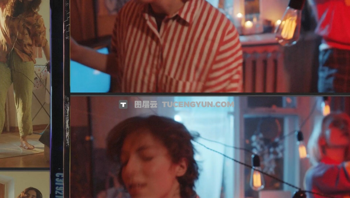 PR模板：全新复古胶片卷轴手绘线条叠加效果4K无缝转场过渡（12273）图层云