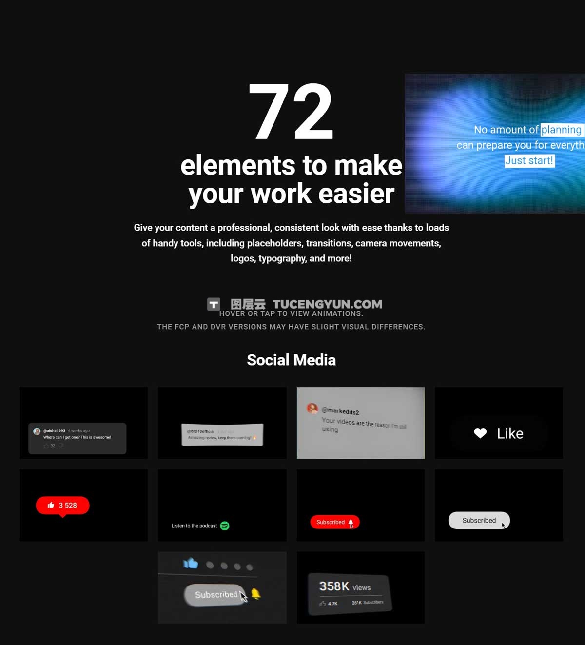 Motionvfx – mTuber 4 FCPX 热门视频博主频道栏目包装转场标题创作者剪辑编辑工具箱FCPX插件（12280）图层云