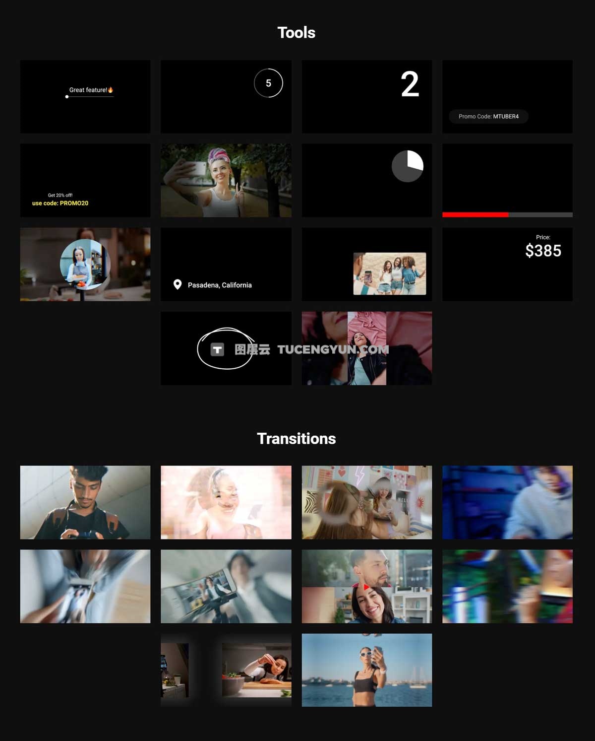 Motionvfx – mTuber 4 FCPX 热门视频博主频道栏目包装转场标题创作者剪辑编辑工具箱FCPX插件（12280）图层云