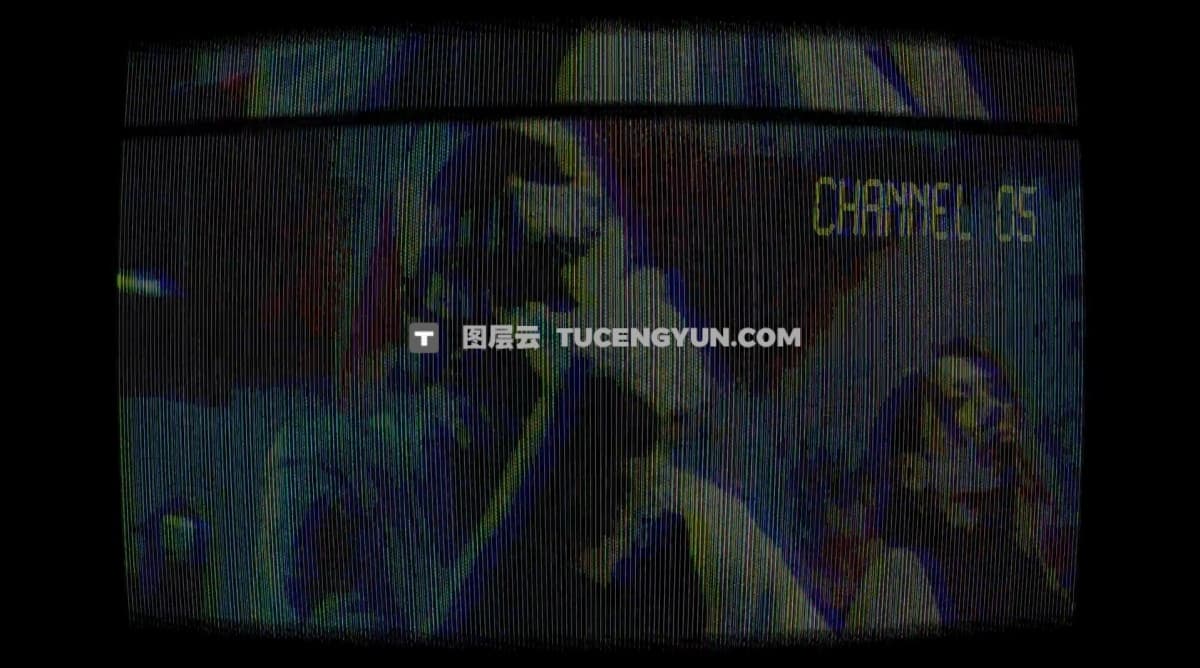 PR预设：12个复古信号故障干扰电视雪花闪烁失真效果转场预设（12281）图层云