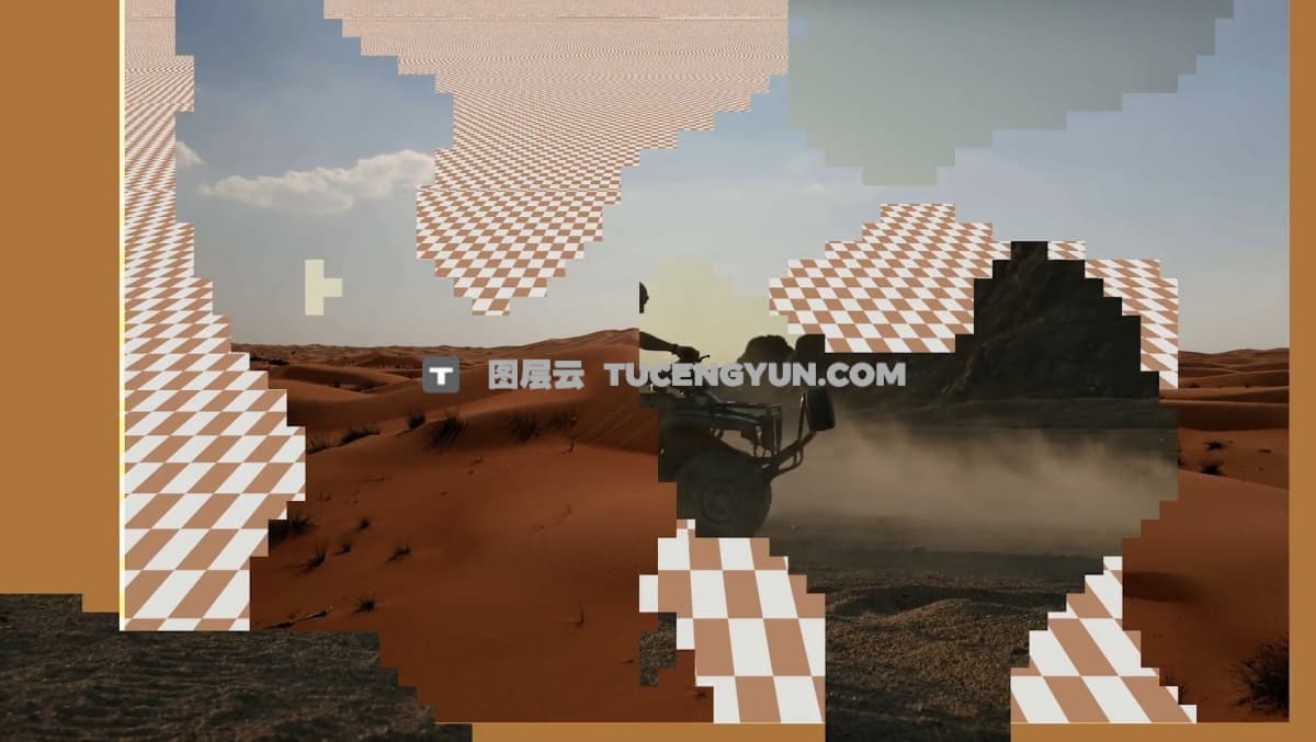 达芬奇预设：复古Y2K像素艺术风格位图马赛克乱码转场过渡效果预设（12290）图层云